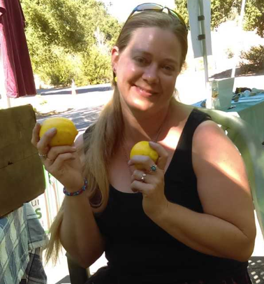 Me, happy as ever, with my lemons