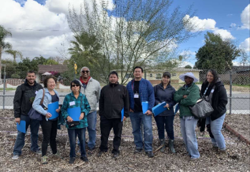 Kit Leung (4th from right) Helping Measure Trees with Master Gardeners on Citizen Science Project