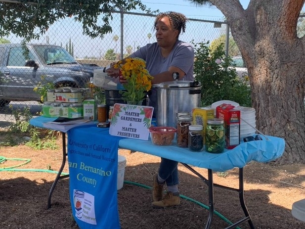 Lynn Working at Master Gardeners and Master Food Preservers Workshop
