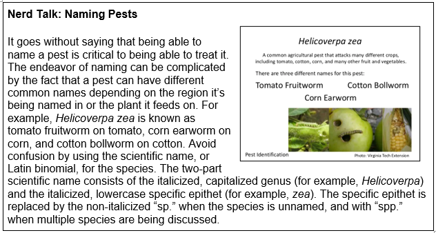 Nerd Talk. Naming Pests