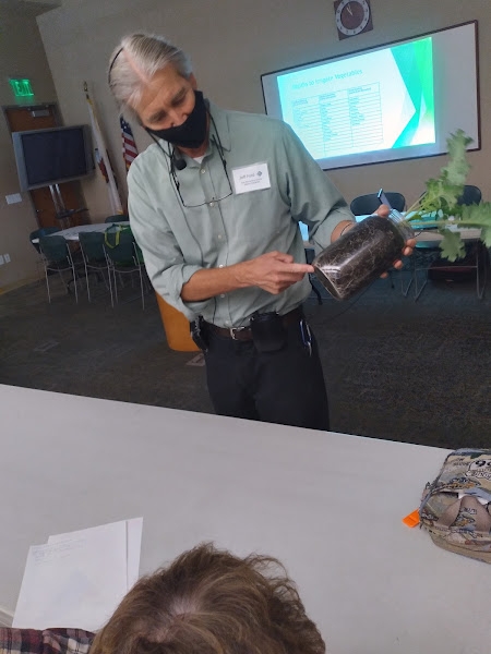 Jeff Ford in action teaching about growing veggies at Hesperia Library