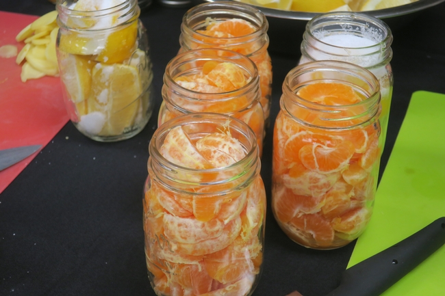 Pickled mandarins - the finished product.
