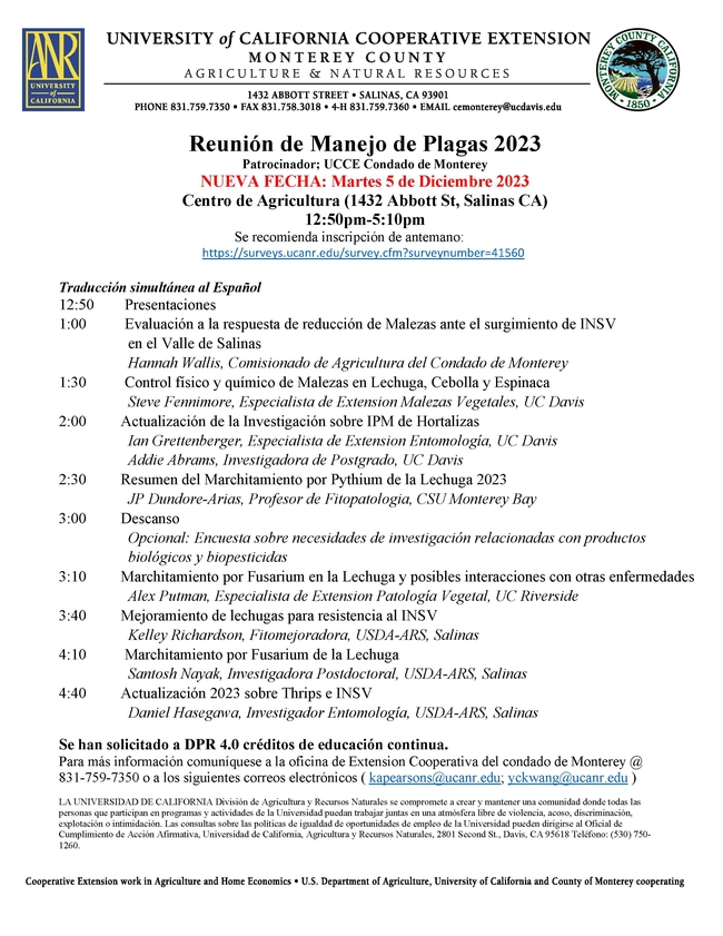2023 Pest Management Meeting - SPANISH DEC5