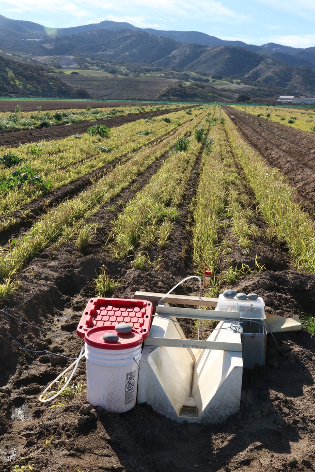 Figure 1. Flumes were installed at the lower end of plots to measure storm runoff volume