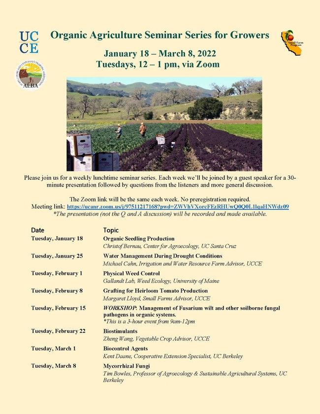 Organic Agriculture Seminar Series 2022 LD
