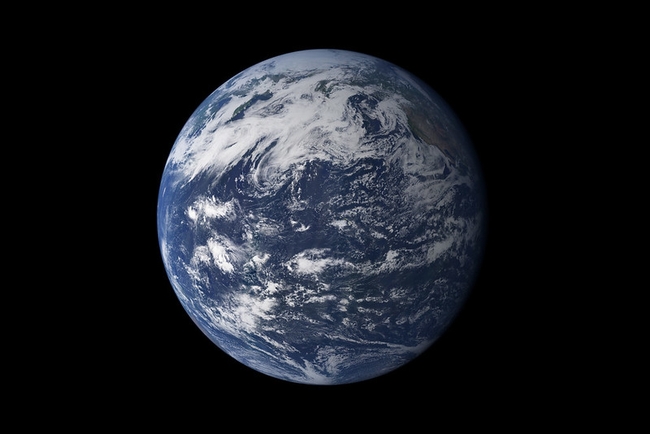 The earth in space.
