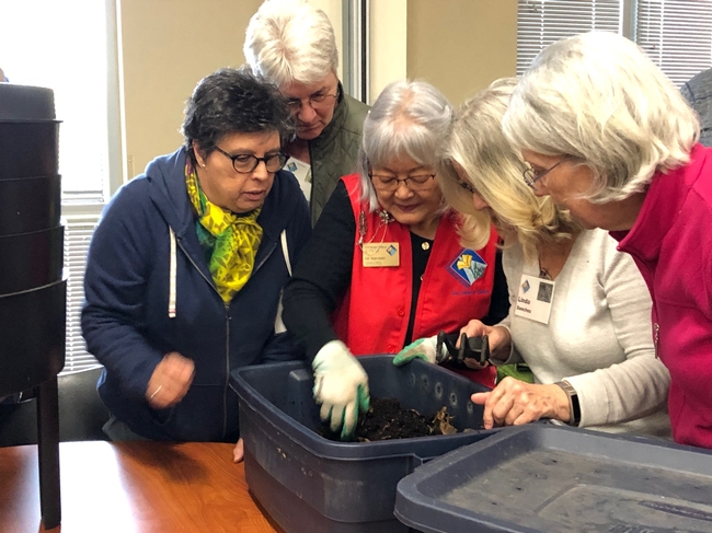 UCCE Master Gardeners learn about vermicomposting (composting using worms).