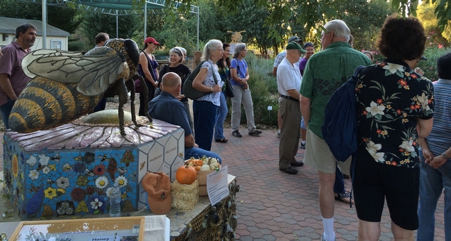 Garden visitors at an open house in 2014