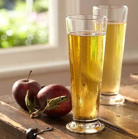 Refreshing cider in a glass