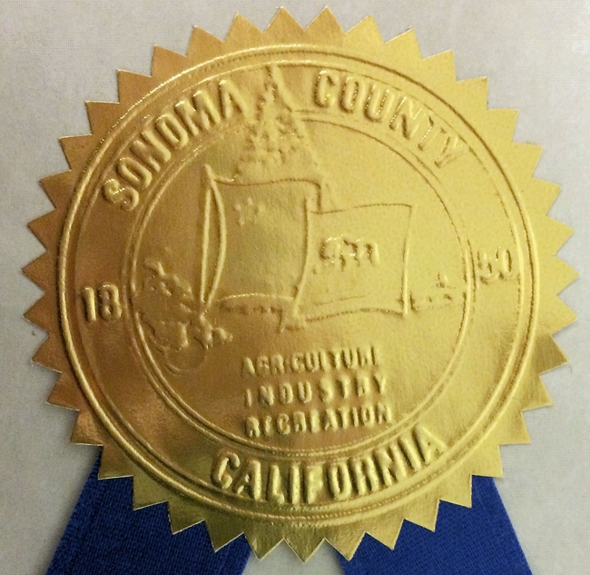 Sonoma County Board of Supervisors Gold Resolution seal
