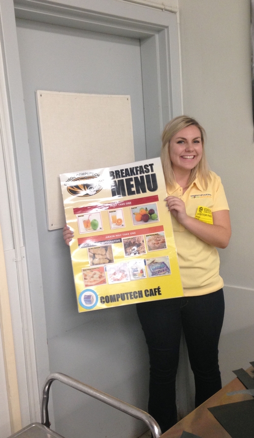 After: Menus are always available to students, with a fantastic selection of healthy meals available daily. With the help of the UC CalFresh team, the breakfast menu took center stage!