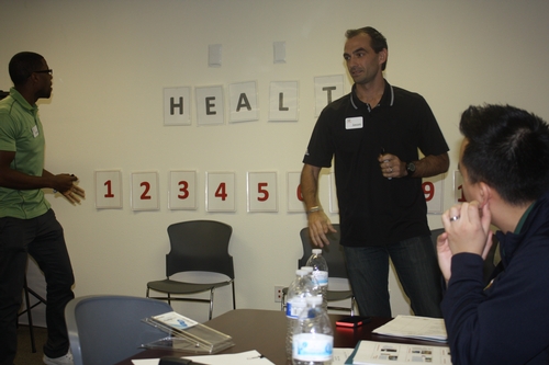 From Left to Right: Jason Wara and Charles Clancy, nutrition educators with Fresno County Office of Education lead us in an interactive nutrition game show! This game show incorporated nutrition trivia with physical activity, we can't wait to use it with students!