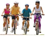 pa family riding bikes
