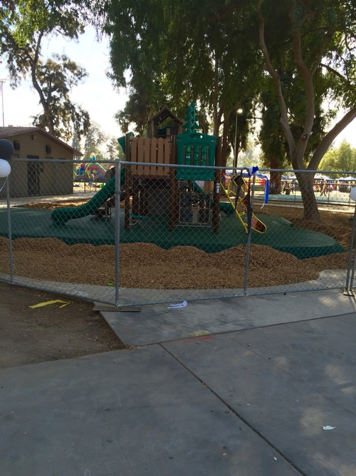 One of the new play structures at Holmes Playground.