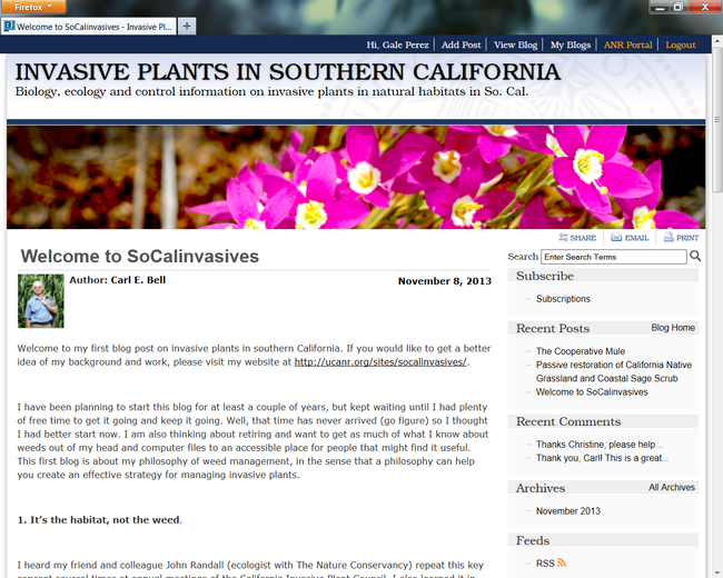 Invasive Plants in Southern California blog
