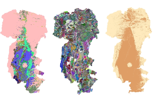 Figure 2. Land use, soil, and slope maps of the Sacramento watershed.