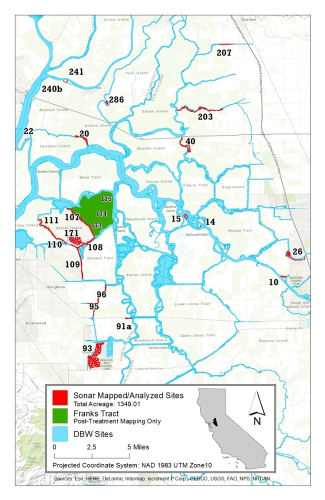 Figure 1. 2016 SAV survey and treatment site map