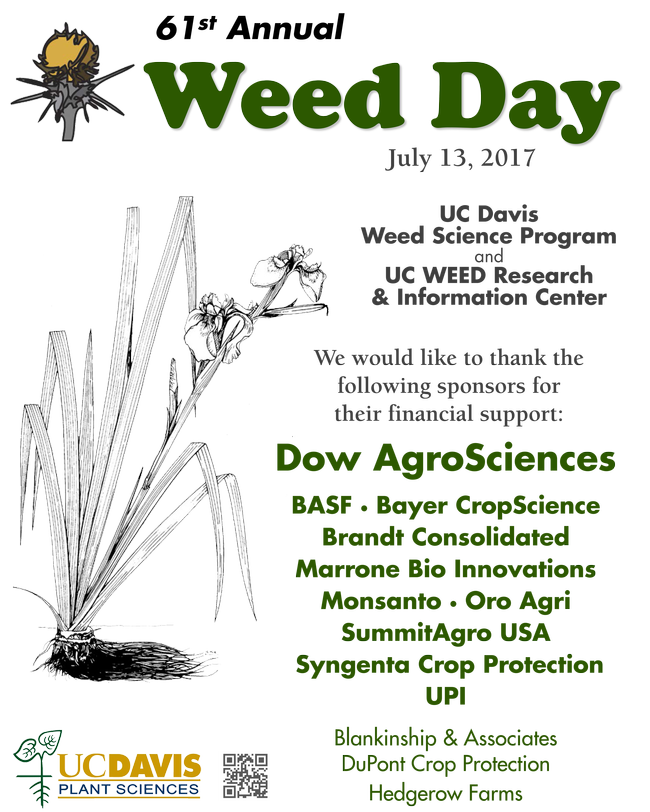 Weed Day 2017 poster listing sponsors