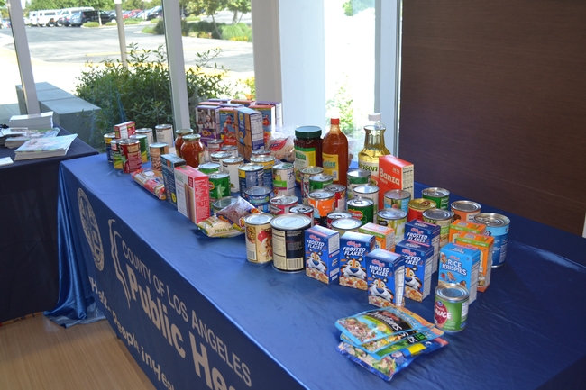 Attendees donated non-perishable food items to the interfaith food center pantry