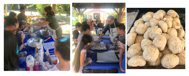 Students enjoyed the making of Wheat Buns and loved the taste of their creation. Susan Lafferty and Eldon Bueno - UCCE Nutrition Educators in Kings County provided hands-on learning to students on how to make wheat buns.