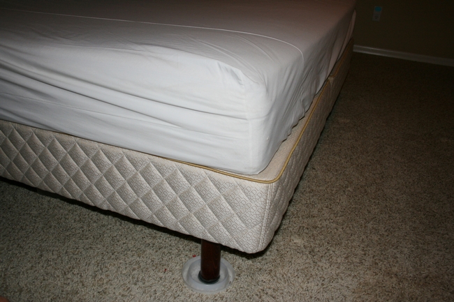 Fig 4a.Mattress encasements can help prevent bed bug  establishment. Cover both mattress and box spring for better  protection. (D. Gouge)