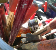 Storing pesticide in food or beverage containers is dangerous and illegal. (San Diego CAC)