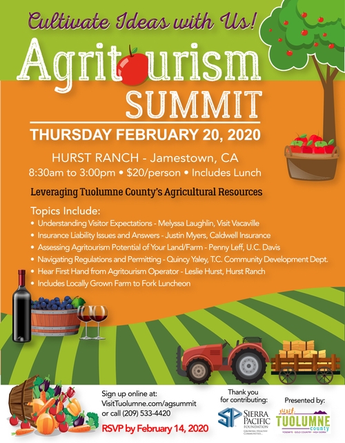 Tuolumne Agritourism Summit Flier with program