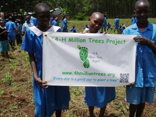 Children in Kenya took part in the 4-H Million Trees Project.