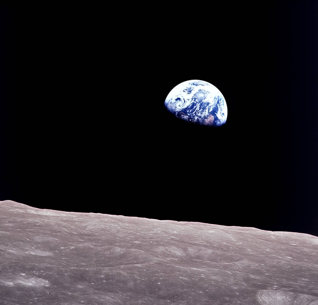 Apollo 8 astronauts captured a picture of the earthrise over the moon in 1968.