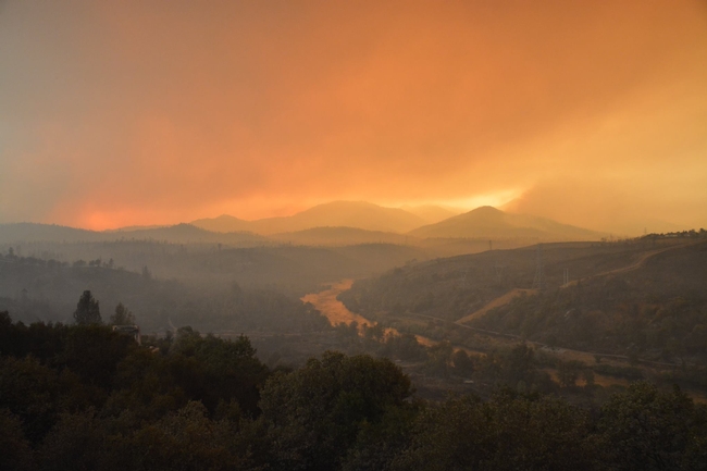 The Carr Fire lights up the sky in Shasta County on July 28, 2018. (Photo: CalFire)