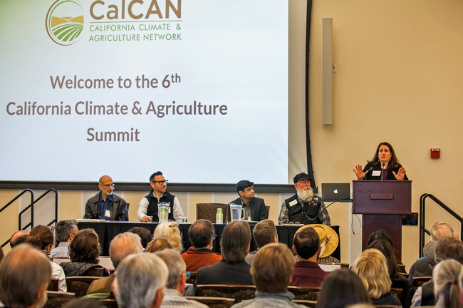UCCE advisor Ruth Dahlquist-Willard speaks at the CalCAN Summit.