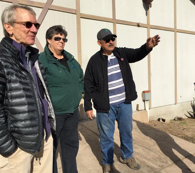 Everything I know about farming, I owe to Mark,” says San Luis Obispo County grower Tony Chavez, right, shown with Gaskell and Glenda Humiston, vice president for UC ANR.