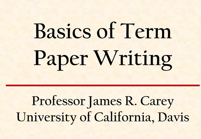 Screen shot from UC Davis Distinguished Professor James R. Carey's teachings.