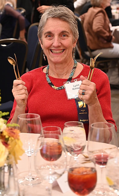 UC Davis distinguished professor Lynn Kimsey when she was honored Nov. 2, 2023, with the Exceptional Faculty Award from the College of Agricultural and Environmental Sciences. (Photo by Kathy Keatley Garvey)