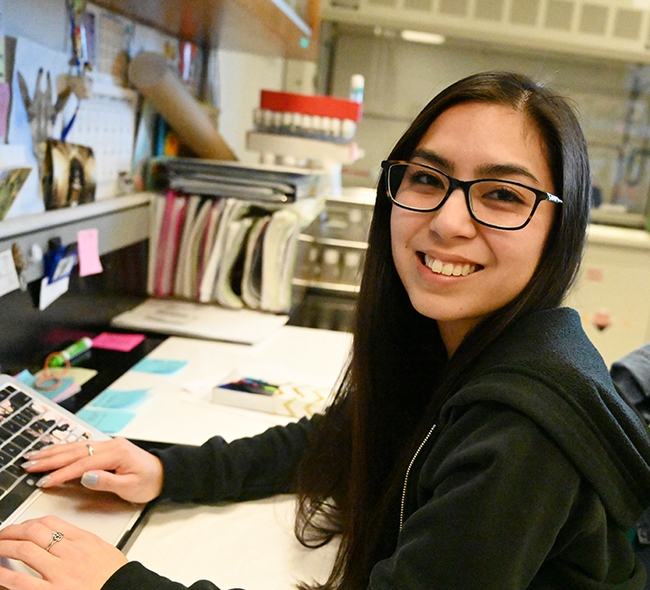 Postdoctoral researcher Christine Tabuloc of the Joanna Chiu lab. (Photo by Kathy Keatley Garvey)