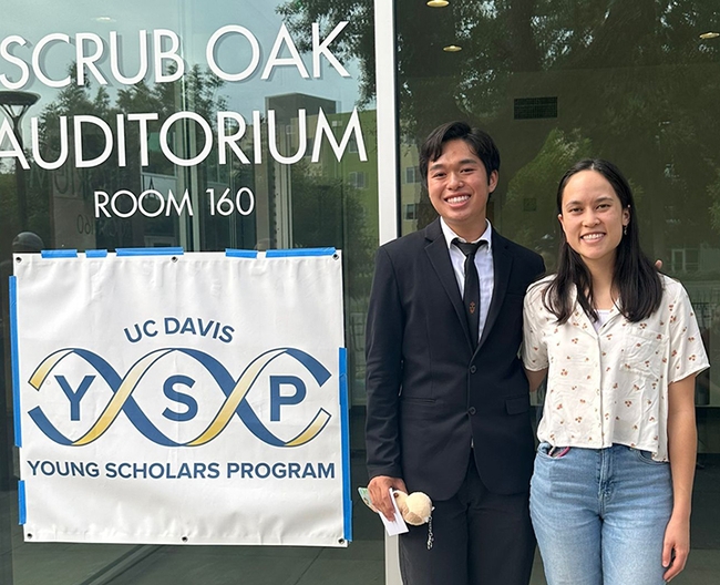 Veronica Casey, doctoral candidate, with mentee Anderson Van Dang.