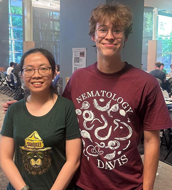 Doctoral candidate Ching-Jung Lin with mentee Mason Walline.