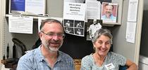 Only three directors have led the Bohart Museum of Entomology since 1946. Pictured are hymenopterist Lynn Kimsey, director from 1990 to Feb. 1, 2024, and arachnologist Jason Bond, director since Feb. 1. The portrait shows Richard 