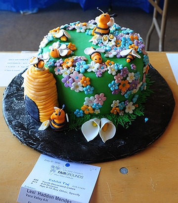 Vaca Valley 4-H Club beekeeper Lexi Haddon Mendes of decorated this cake, titling it 