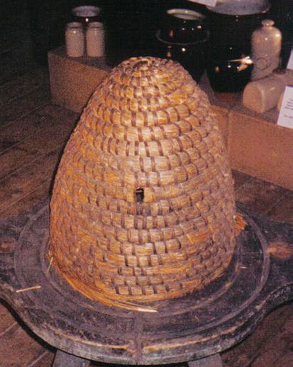 A skep, a straw or wicker bee hive. (Photo courtesy of Wikipedia)