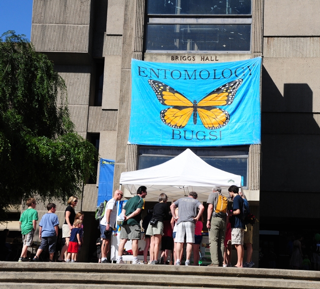 Briggs Hall, home of the Department of Entomology and Nematology, draws some 3000 to 4000 visitors during the annual UC Davis Picnic Day. (Photo by Kathy Keatley Garvey)