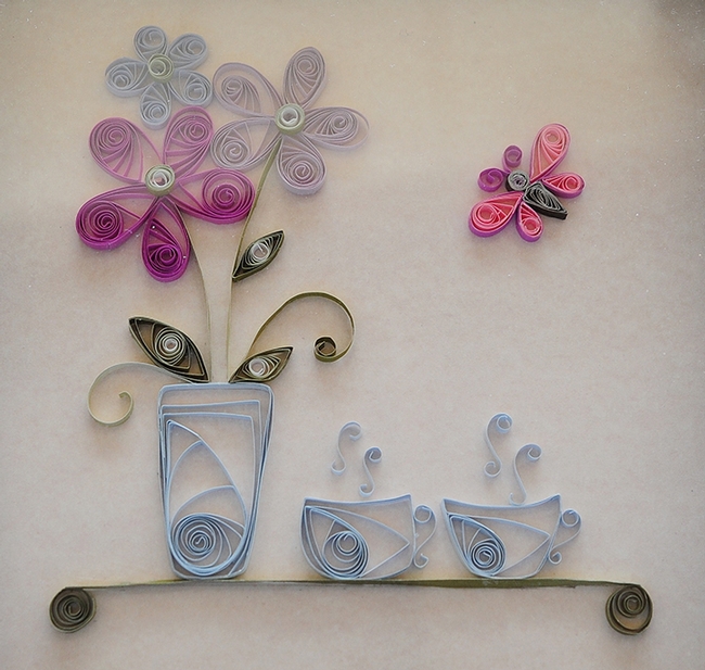 Tina Waycie of Vallejo entered this quilling (paper arts) in the adult division. (Photo by Kathy Keatley Garvey)