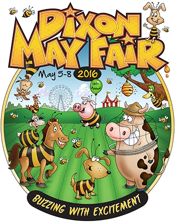 Bees buzzed in Steve Dana's poster for the 2016 Dixon May Fair. The theme: 