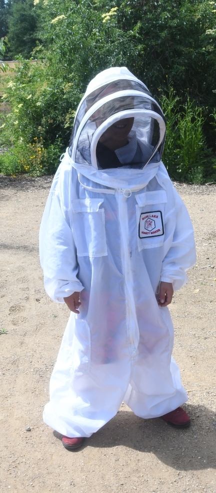The Littlest Beekeeper. (Photo by Kathy Keatley Garvey)