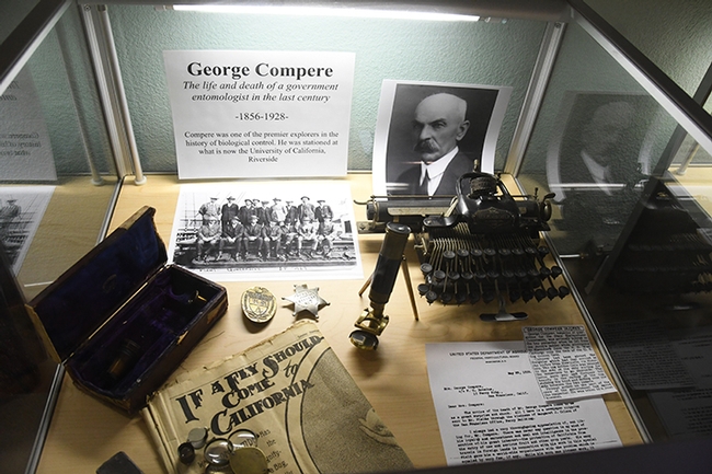 The Bohart Museum of Entomology is featuring a memorial exhibit showcasing a biological control pioneer, George Compere (1858-1928).