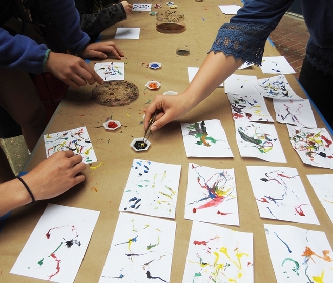 The UC Department of Entomology and Nematology offers maggot art at Briggs Hall during the annual UC Davis Picnic Day. This year's Picnic Day is set April 13. (Photo by Kathy Keatley Garvey)