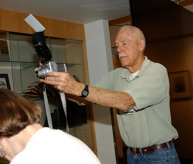 UC Davis entomology alum Will Crites takes a photo at the 2007 reunion. He is co-chairing the 2019 reunion. (Photo by Kathy Keatley Garvey)