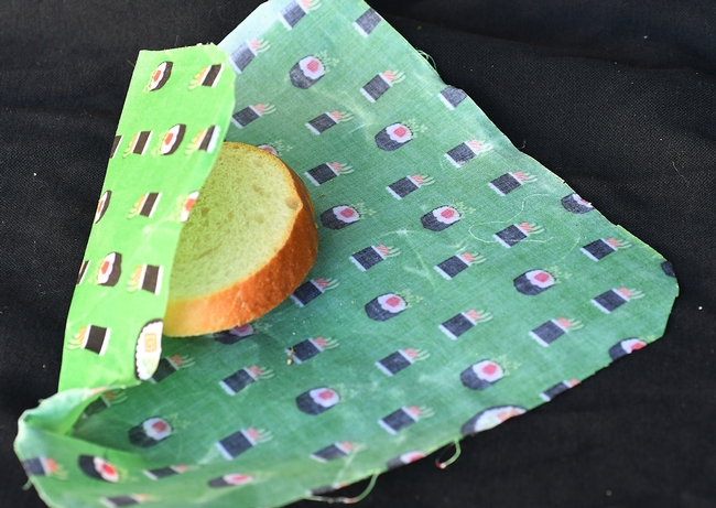 It's a wrap! Reusable wax wrappers are used to wrap sandwiches and other foods. They are environmentally friendly, sustainable and economical. This wax wrap is the work of Vacaville artist and crafter Teresa Hickman of Vacaville (