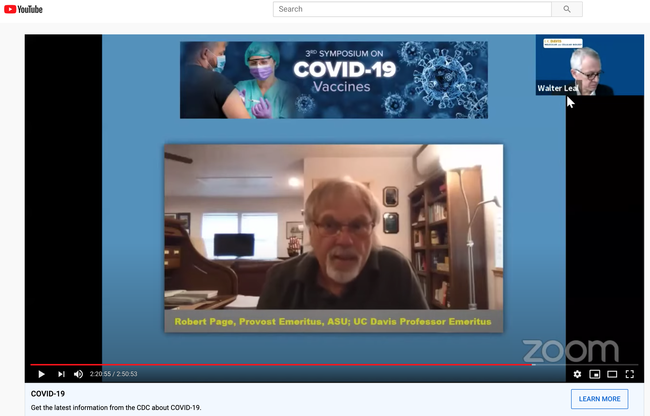 Honey bee geneticist Robert E. Page Jr. offered his comments on whether bee sting therapy could be a treatment for COVID-19 patients. (Screen shot)