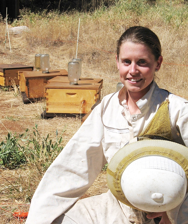 Michelle Flenniken at an apiary. (Photo by Kim Fondrk)